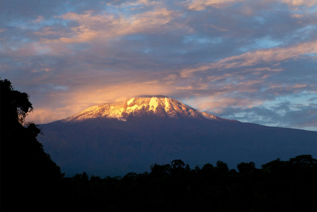 Uitzicht op de Kilimanjaro tijdens de Northern Circuit wandeling