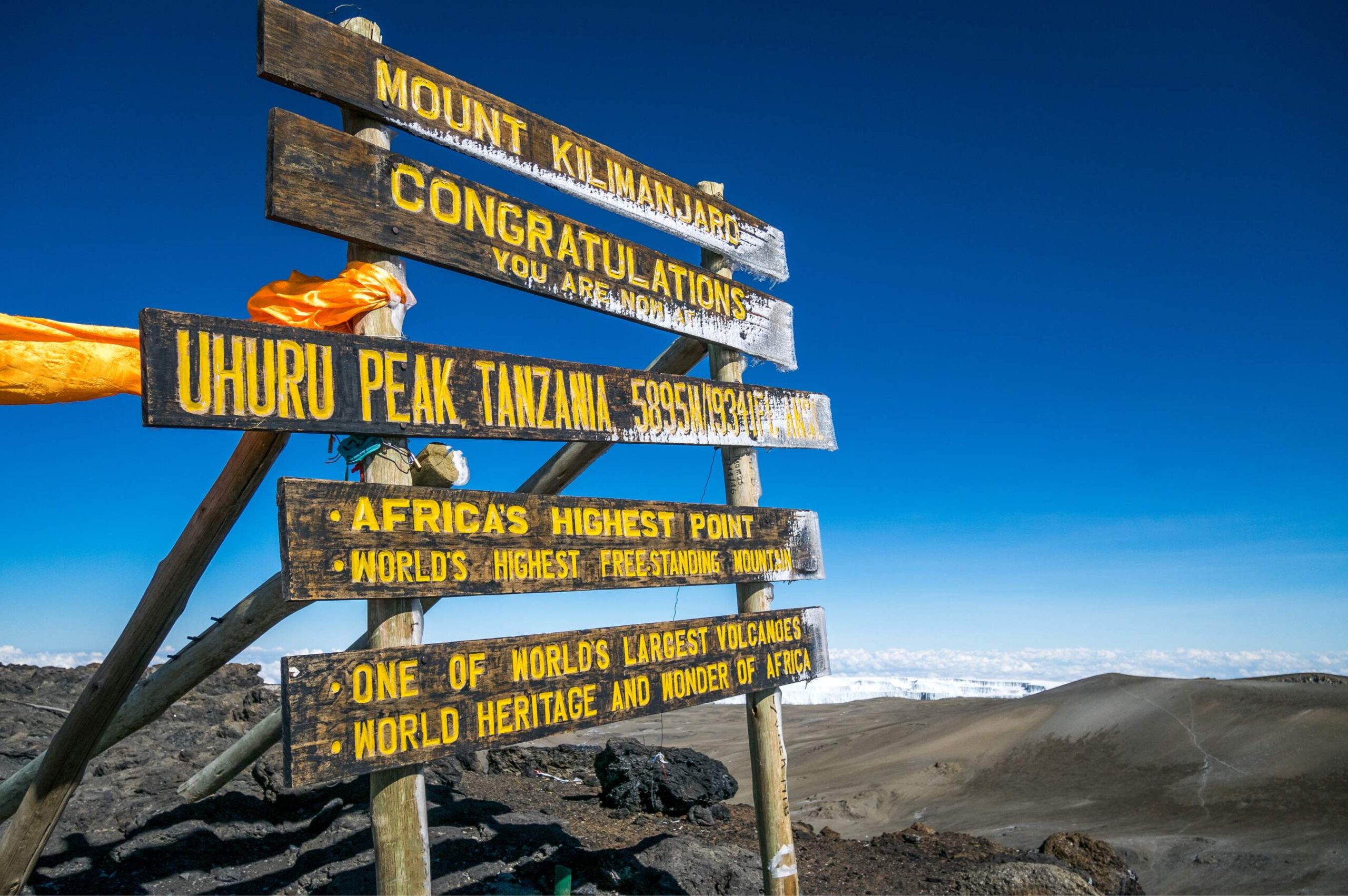 Beklimming Machame Route dag 6/7: Barafu Camp (4600 m) - Uhuru Peak (5895 m) - Millenium Camp (3720 m)