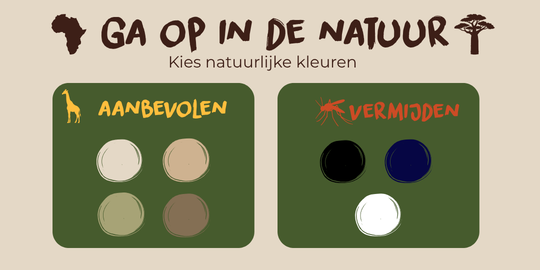 Aanbevolen en niet-geschikte kledingkleuren voor op safari